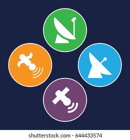 Set of 4 radar filled icons
