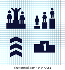 Set of 4 ranking filled icons such as ranking