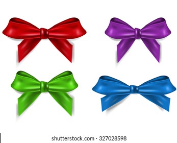 Set of 4 Ribbons Different Colors