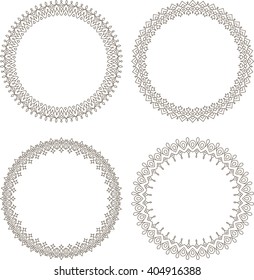 Set of 4 rich decorated calligraphic round frames.