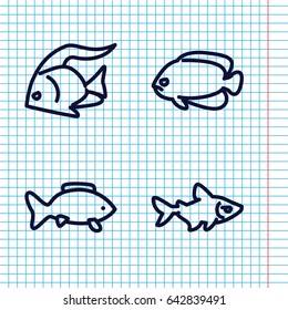 Set of 4 river outline icons such as