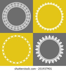Set of 4 Round Decorative Lace Frames Borders