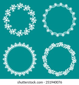 Set of 4 Round Decorative Lace Frames Borders