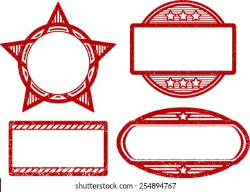 Set of 4 rubber stamps templates