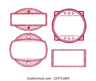 Set of 4 rubber stamps templates