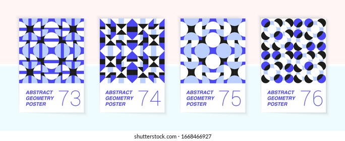 Set of 4 Scandinavian style geometric poster patterns.