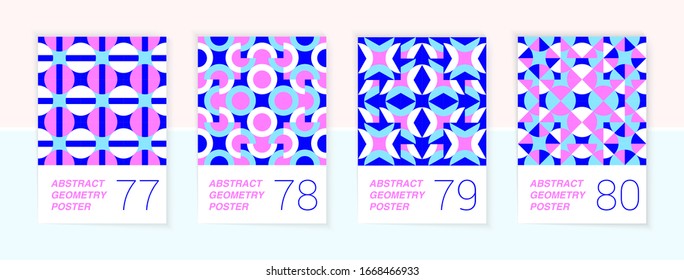 Set of 4 Scandinavian style geometric poster patterns.