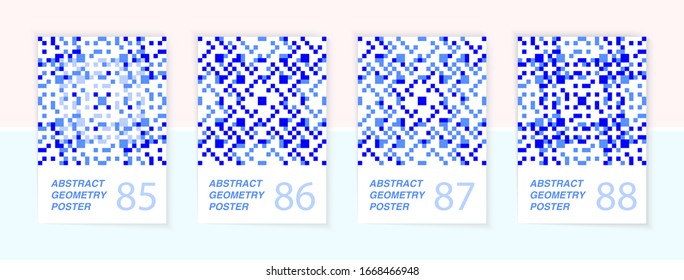 Set of 4 Scandinavian style geometric poster patterns.