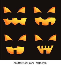 set of 4 scary smiles