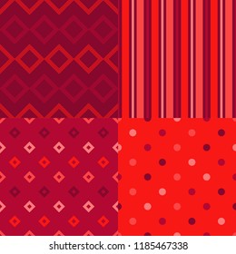 Set of 4 Seamless abstract geometric pattern. Mosaic texture. Can be used for wallpaper, textile, invitation card, wrapping, web page background.