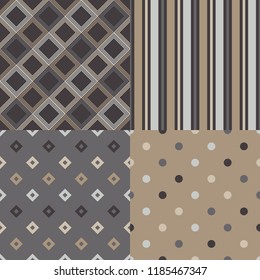 Set of 4 Seamless abstract geometric pattern. Mosaic texture. Can be used for wallpaper, textile, invitation card, wrapping, web page background.