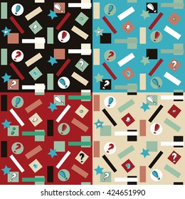Set of 4 seamless background with punctuation marks. Eps-8