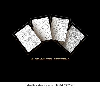 A Set Of 4 Seamless Crackle Patterns