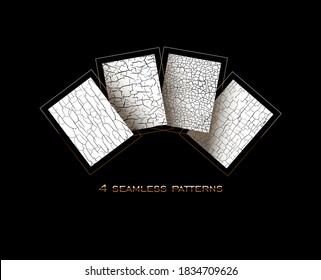 A Set Of 4 Seamless Crackle Patterns