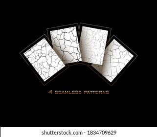 A Set Of 4 Seamless Crackle Patterns