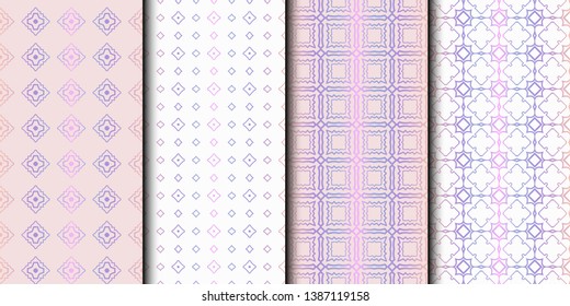 Set of 4 seamless geometric pattern. vector illustration.