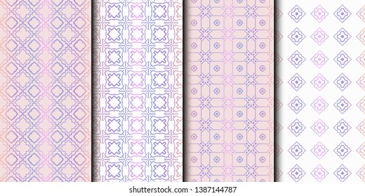 Set of 4 seamless geometric pattern. vector illustration.