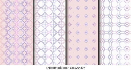 Set of 4 seamless geometric patterns. vector illustration.