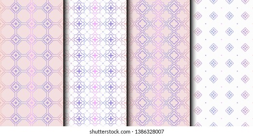 Set of 4 seamless geometric patterns. vector illustration.