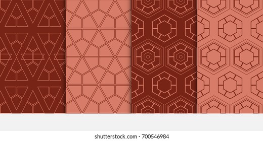 set of 4 seamless hipster geometric pattern. vector illustration