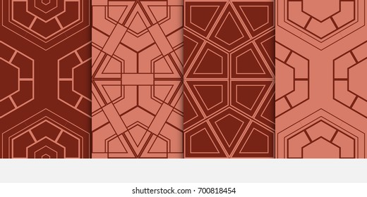 set of 4 seamless hipster geometric pattern. vector illustration