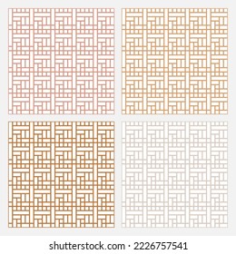 Set of 4 seamless pattern with boho squares