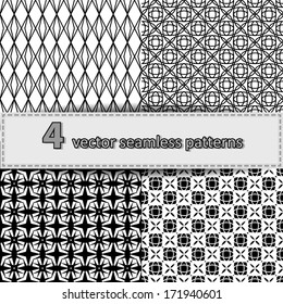 Set of 4 of seamless patterns
