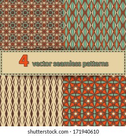 Set of 4 of seamless patterns