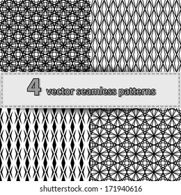 Set of 4 of seamless patterns