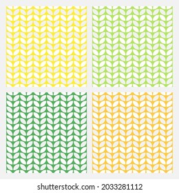 Set of 4  seamless patterns. Seamless pattern with abstract leaves or flower petals.