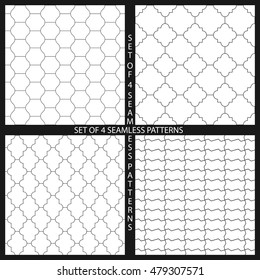 Set of 4 seamless patterns. Simple Pavement background.