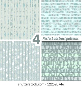 Set of 4 seamless patterns. Vector backgrounds.
