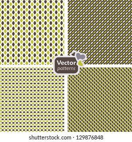A set of 4 seamless patterns. Vector backgrounds.