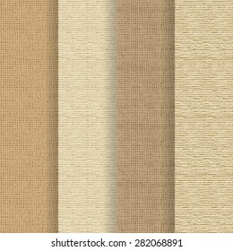 Set of 4 seamless textures - rough fabric. A vector.