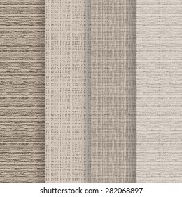 Set of 4 seamless textures - rough fabric. A vector.