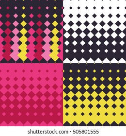 Set of 4 seamless vector backgrounds with abstract geometric pattern. Print. Repeating background. Cloth design, wallpaper.