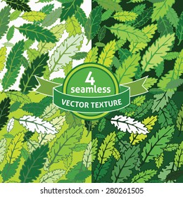 Set of 4 seamless vector leafy texture
