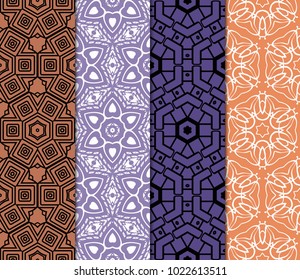 set of 4 seamless vector pattern. geometric ornament. interior decoration, wallpaper, presentation, fashion design.