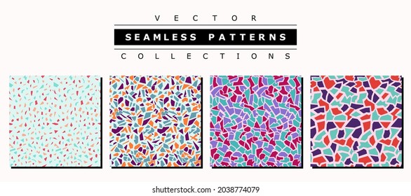 Conjunto de terrazo de diseño vectorial de patrón sin soldadura