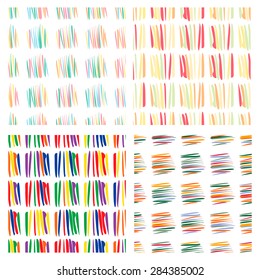 Set of 4 Seamless wavy line stripes patterns. Vector illustration. Stylish abstract background