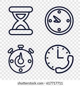  set of 4 second outline icons such as clock, hourglass