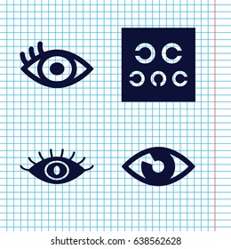 Set of 4 see filled icons such as eye