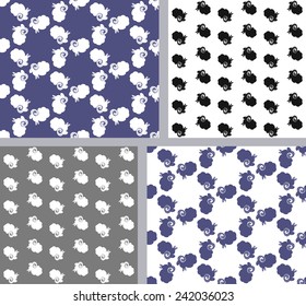 Set of 4 sheep patterns