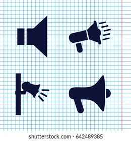 Set of 4 shout filled icons such as