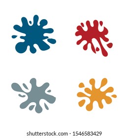 Set of 4 simple cartoon stains - from water, oil, dust and blood