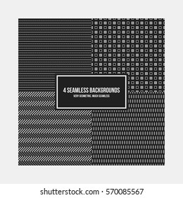 Set of 4 simple geometric patterns. Useful for textile design and wrapping.