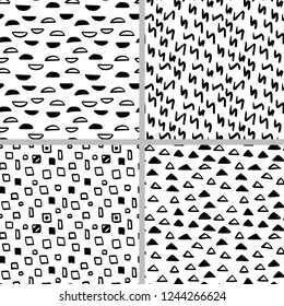 Set of 4 simple ink vector patterns