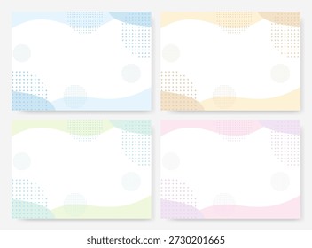 Set of 4 simple pastel color decorative frames, vector background