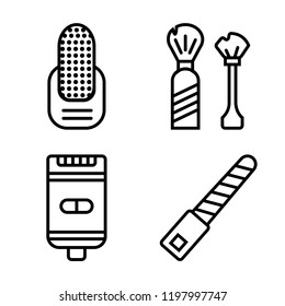 Set of 4 simple vector icons such as Manicure, Shaving, Shaver, File, editable pack for web and mobile