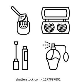 Set of 4 simple vector icons such as Manicure, Makeup, Nail polish, Perfume, editable pack for web and mobile